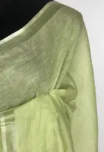 Pastel Green Linen Saree - Image 4