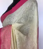 Pastel Yellow Pure Linen Saree - Image 5