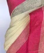 Pastel Yellow Pure Linen Saree - Image 4