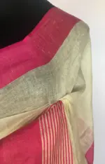 Pastel Yellow Pure Linen Saree - Image 6