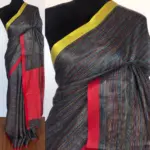 Multicolor Pure Linen Saree