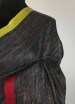 Multicolor Pure Linen Saree - Image 5