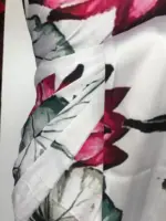 White Satin Saree with Printed Florals - Image 5