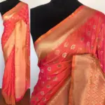 Peach Banarasi Silk Saree with Gold Zari Weaves