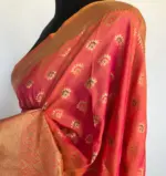 Peach Banarasi Silk Saree with Gold Zari Weaves - Image 5