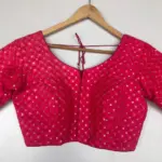 Hot Pink Raw Silk Blouse - Image 4