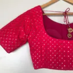 Hot Pink Raw Silk Blouse - Image 5