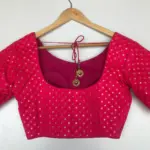 Hot Pink Raw Silk Blouse - Image 7