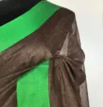 Brown Pure Linen Saree - Image 5