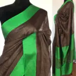 Brown Pure Linen Saree - Image 2