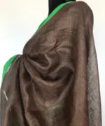 Brown Pure Linen Saree - Image 6