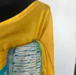 Yellow Chanderi Silk Saree with Shibori Prints - Image 4