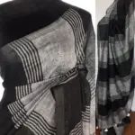 Black Linen Saree - Image 2