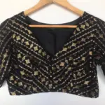 Black Georgette Blouse with Sequins Embroidered all over - Image 3