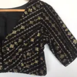 Black Georgette Blouse with Sequins Embroidered all over - Image 4