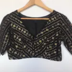 Black Georgette Blouse with Sequins Embroidered all over - Image 7