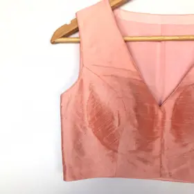 Peach Raw Silk Blouse