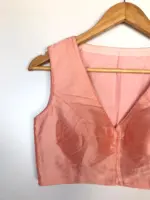 Peach Raw Silk Blouse - Image 2