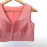 Carrot Pink Semi Raw Silk Blouse - Image 2