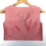 Carrot Pink Semi Raw Silk Blouse - Image 3