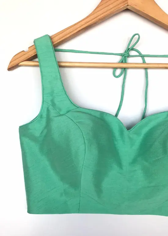 Teal Raw Silk Blouse