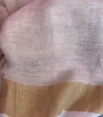 Cream Pure Linen Saree - Image 6