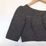 Black Chequered Cotton Blouse - Image 2