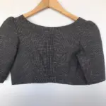 Black Chequered Cotton Blouse - Image 3