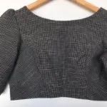 Black Chequered Cotton Blouse - Image 5