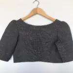 Black Chequered Cotton Blouse - Image 6