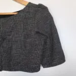 Black Chequered Cotton Blouse - Image 8