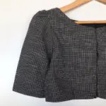 Black Chequered Cotton Blouse - Image 10