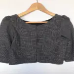 Black Chequered Cotton Blouse - Image 9