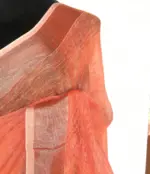 Peach Pure Linen Saree - Image 5