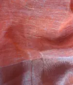 Peach Pure Linen Saree - Image 6