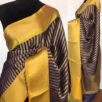 Navyblue Kora Silk Saree with Gold Zari Weaves - Image 2