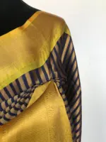 Navyblue Kora Silk Saree with Gold Zari Weaves - Image 3