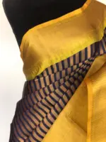 Navyblue Kora Silk Saree with Gold Zari Weaves - Image 6