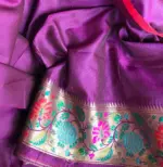 Magenta Pink Banarasi Silk Saree with Gold Zari and Meenakari Motifs - Image 7