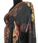 Black Crepe Saree with floral prints - Image 5