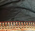 Black Crepe Saree with floral prints - Image 6