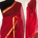 Red Kota Cotton Saree - Image 2