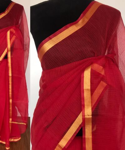 Red Kota Cotton Saree