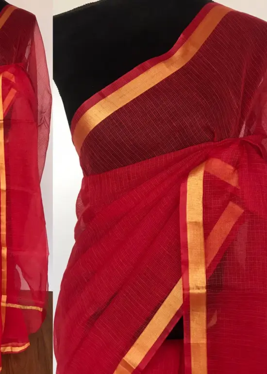 Red Kota Cotton Saree