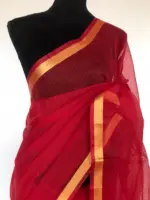 Red Kota Cotton Saree - Image 4