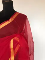 Red Kota Cotton Saree - Image 5