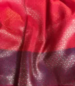 Red Banarasi Silk Saree with Antique Gold Zari Weaves - Image 7