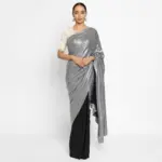 Silver Embellished Designer Saree - Image 6