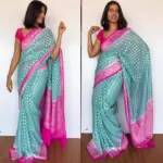 Blue Banarasi Silk Saree in Pure Khaddi Georgette