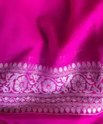 Blue Banarasi Silk Saree in Pure Khaddi Georgette - Image 5